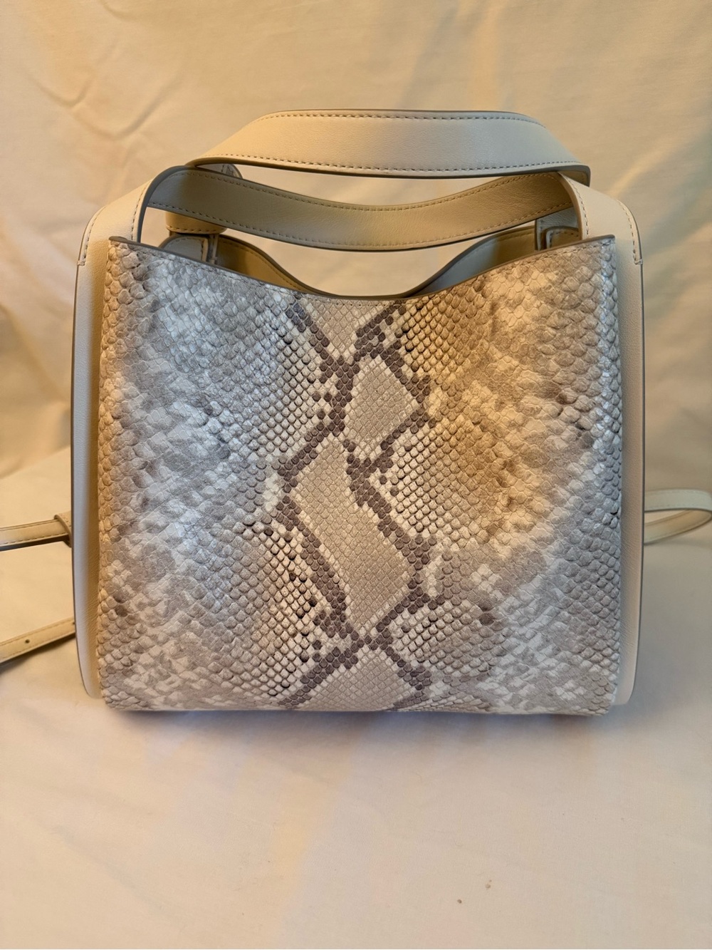 Kate Spade Cream Snake-Embossed Knott Crossbody Purse - Picture 5 of 10